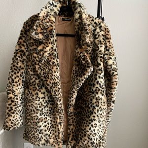 Leopard Print Teddy Coat